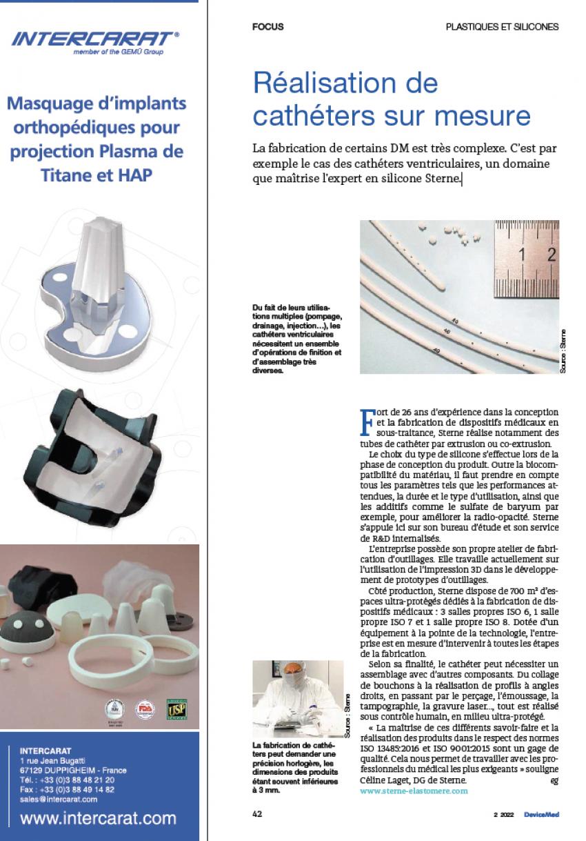 Réalisation de cathéters sur mesure